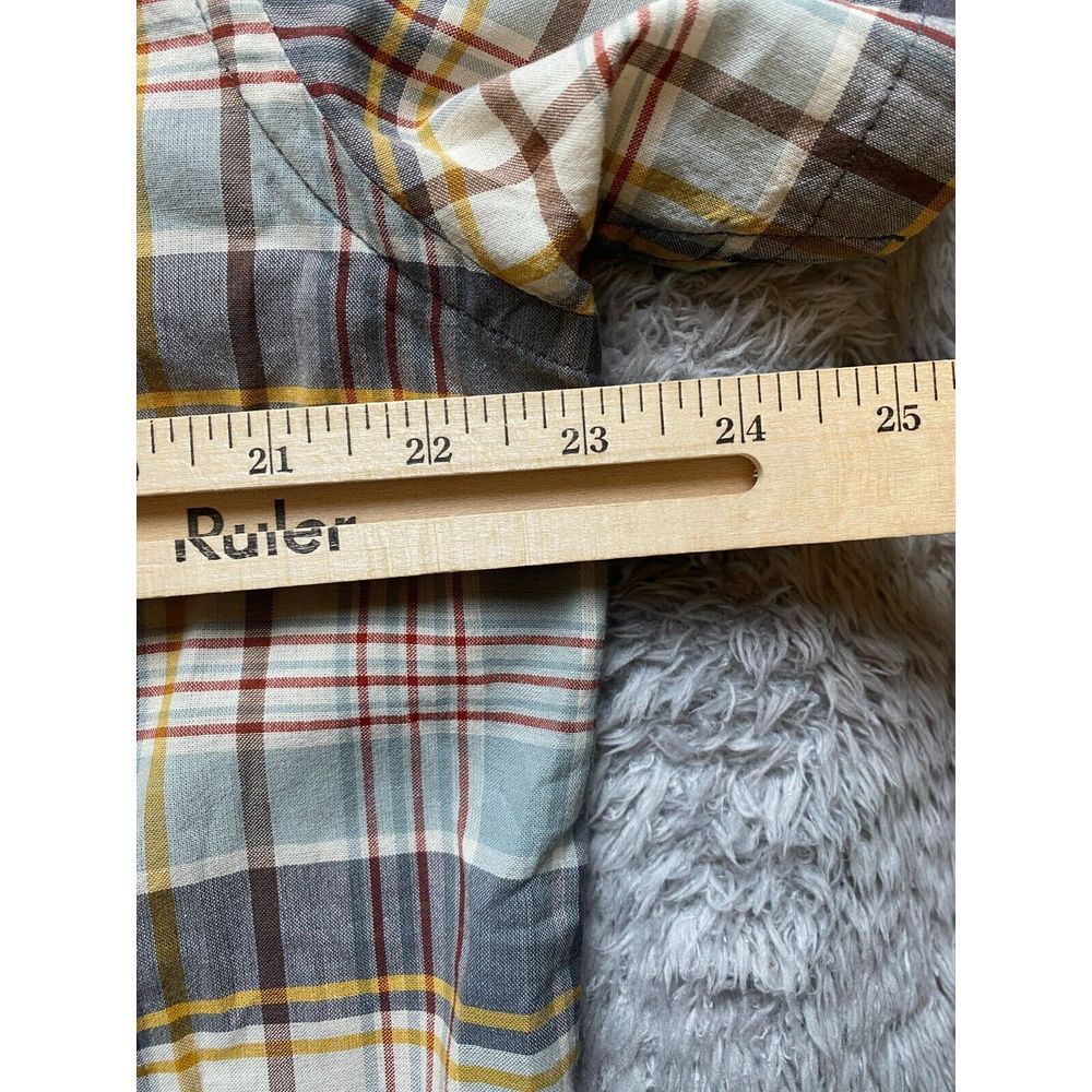Pendleton Shirt‎ Adult Large Gray Gold Plaid Woolen Mills Button Up Casual Mens - Picture 6 of 8